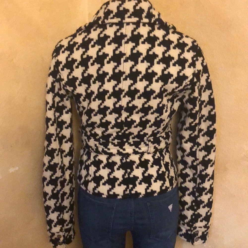 Express Wool Houndstooth Moto Style Jacket - image 5